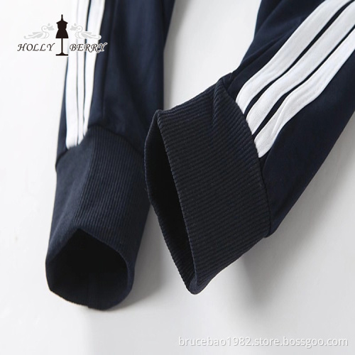 Loose Flat Streaked Sports Pants Women Slacks